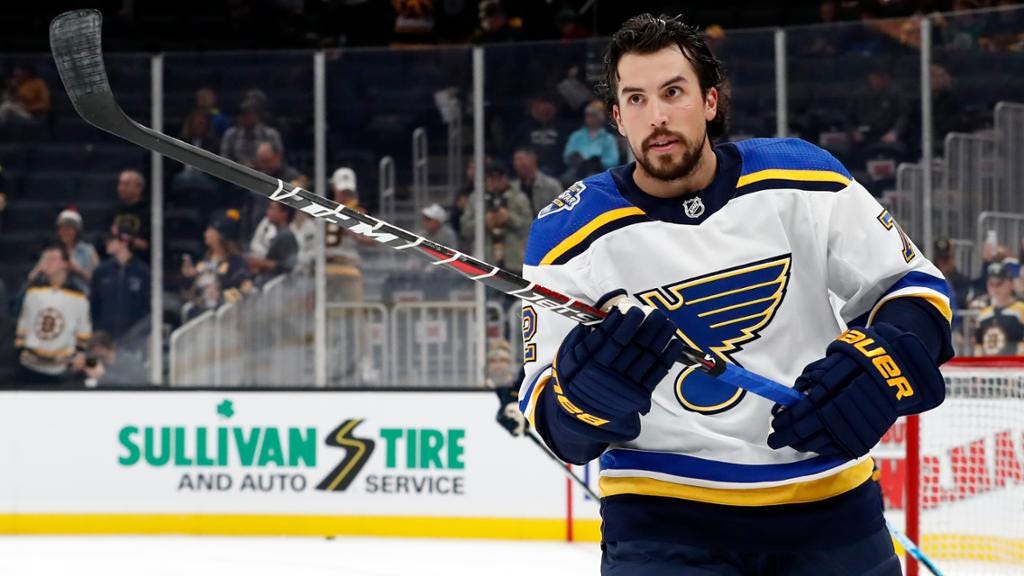 Faulk to play first game for Blues against Hurricanes since trade