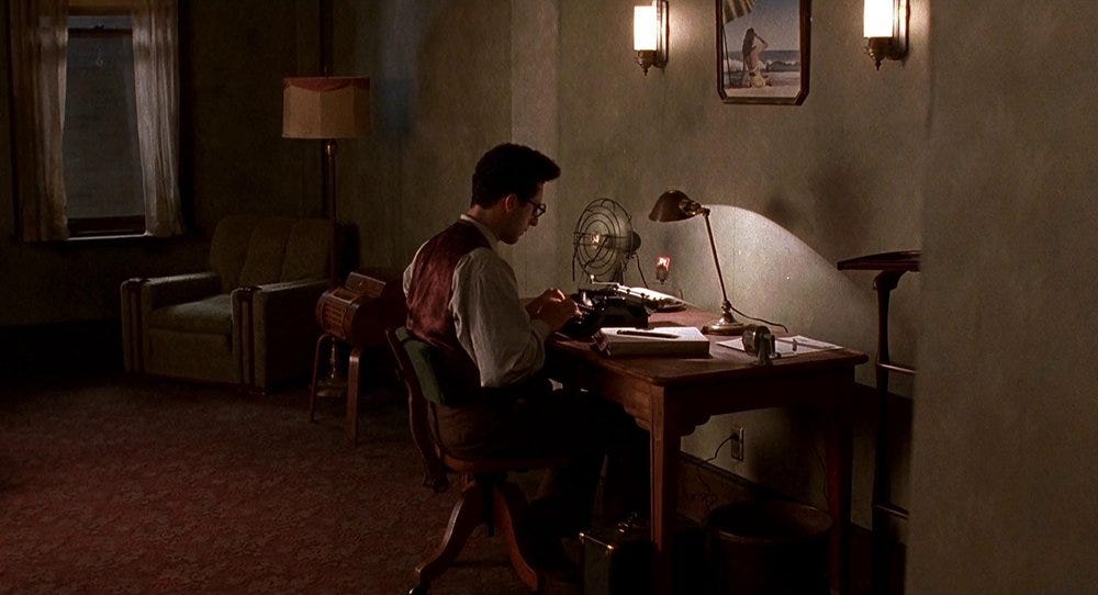 Barton Fink at typewriter