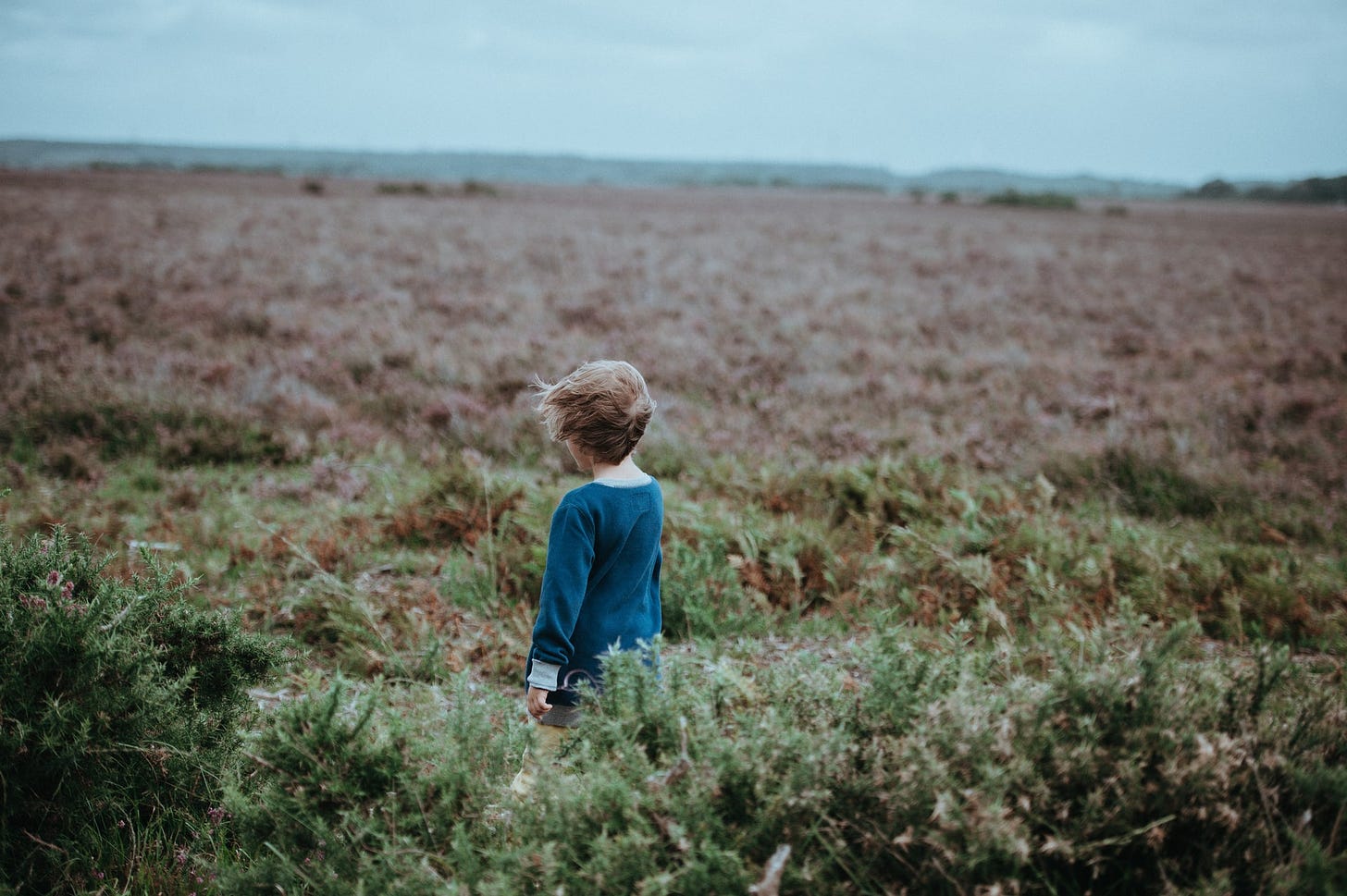 Child alone in the field