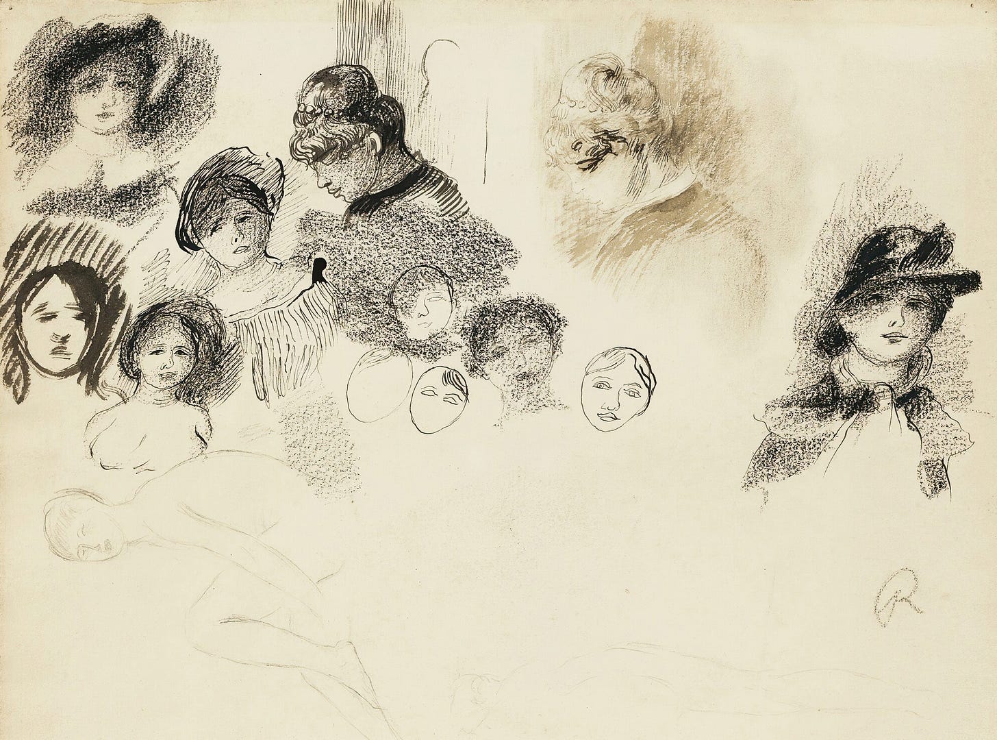 Études (têtes de femmes) by Pierre-Auguste Renoir