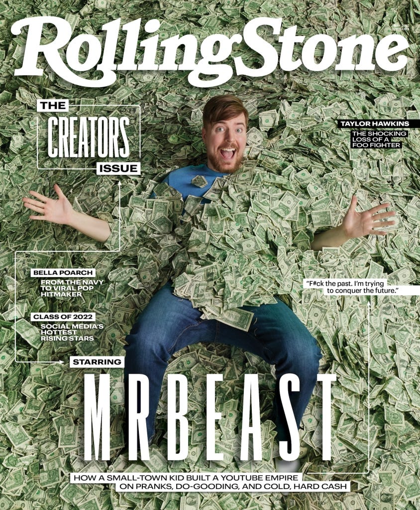 MrBeast cover rolling stone creators issue jimmy donaldson