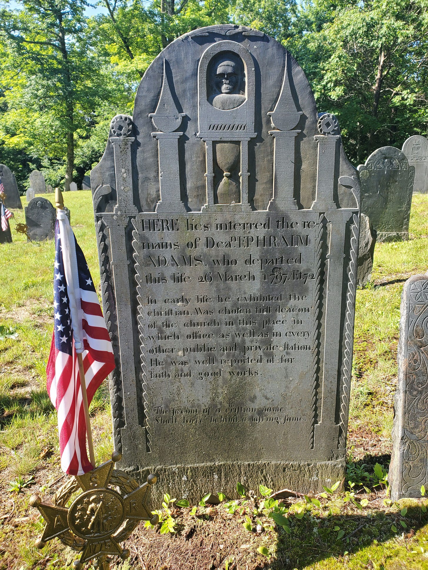 Adams gravestone