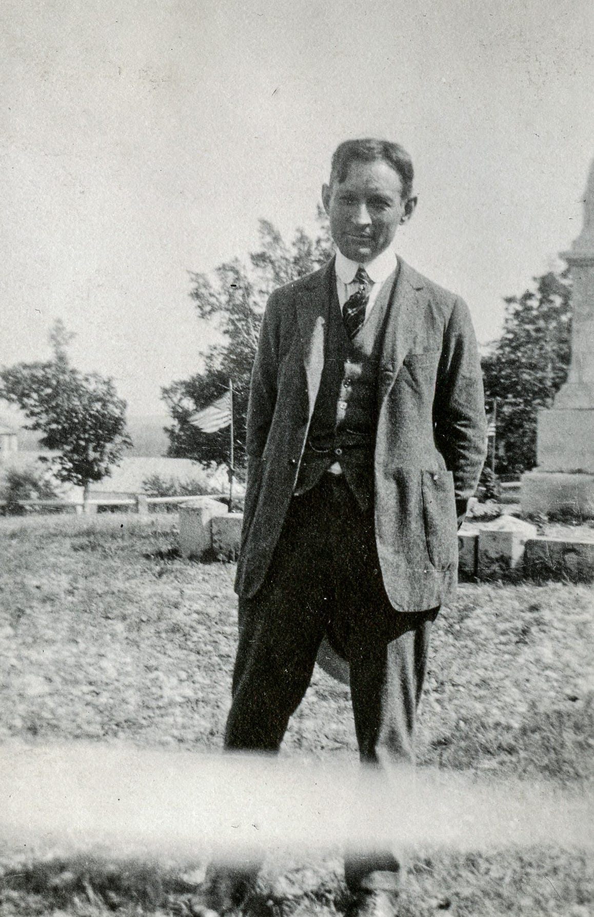Harry Chandler at cemetery