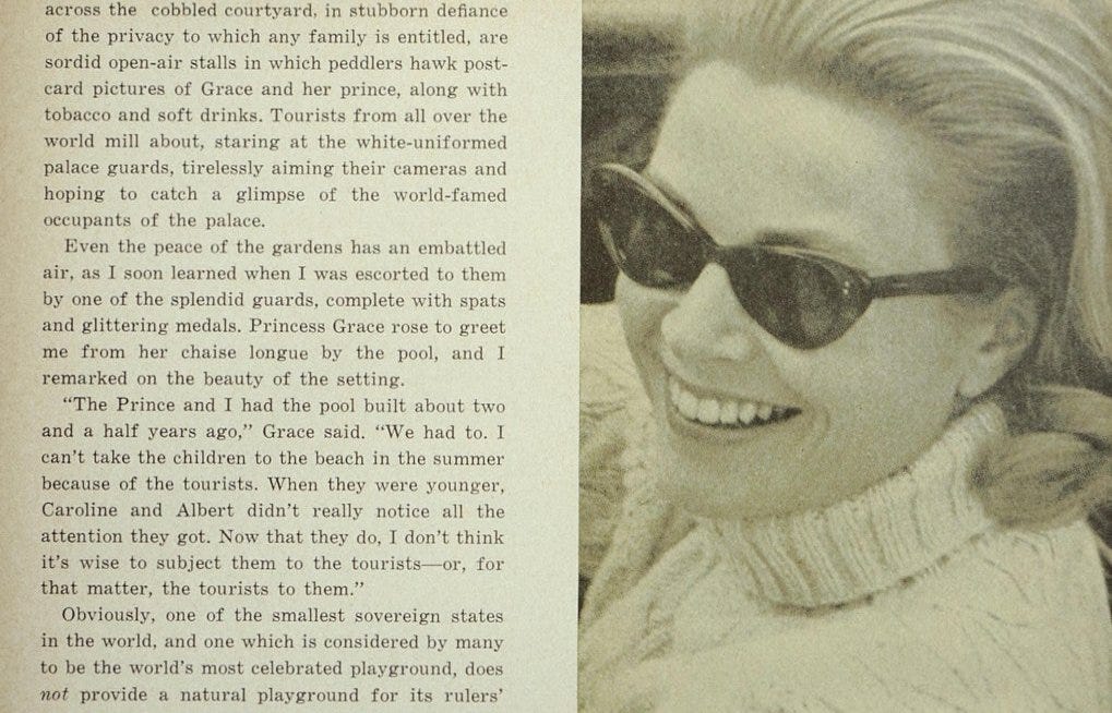 A Good Housekeeping article on Grace Kelly (pictured, right)