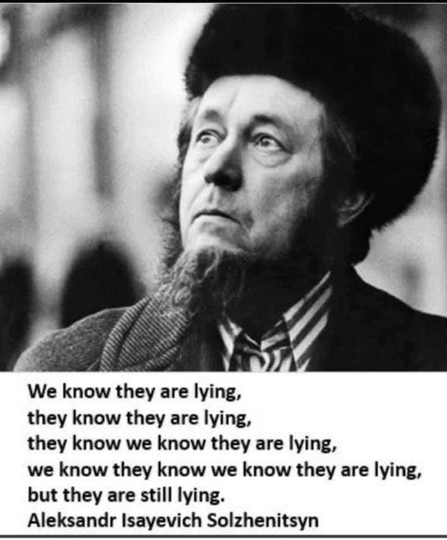 Quote of the Day: Solzhenitsyn on the Liars – Ricochet