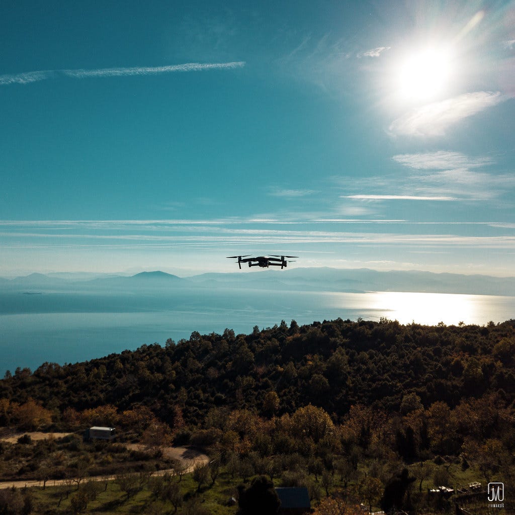 "DJI Mavic 2 Pro in the Sky" by Jim Makos is licensed under CC BY-ND 2.0.