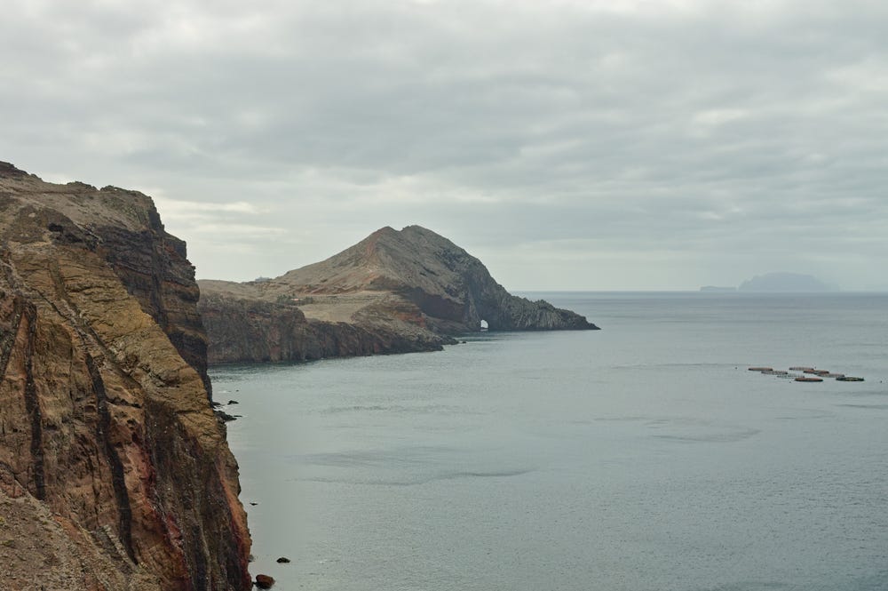 Example of slow TV: A cliff of a volcanic island in the Atlantic Ocean (Madeira, Portugal, Europe)