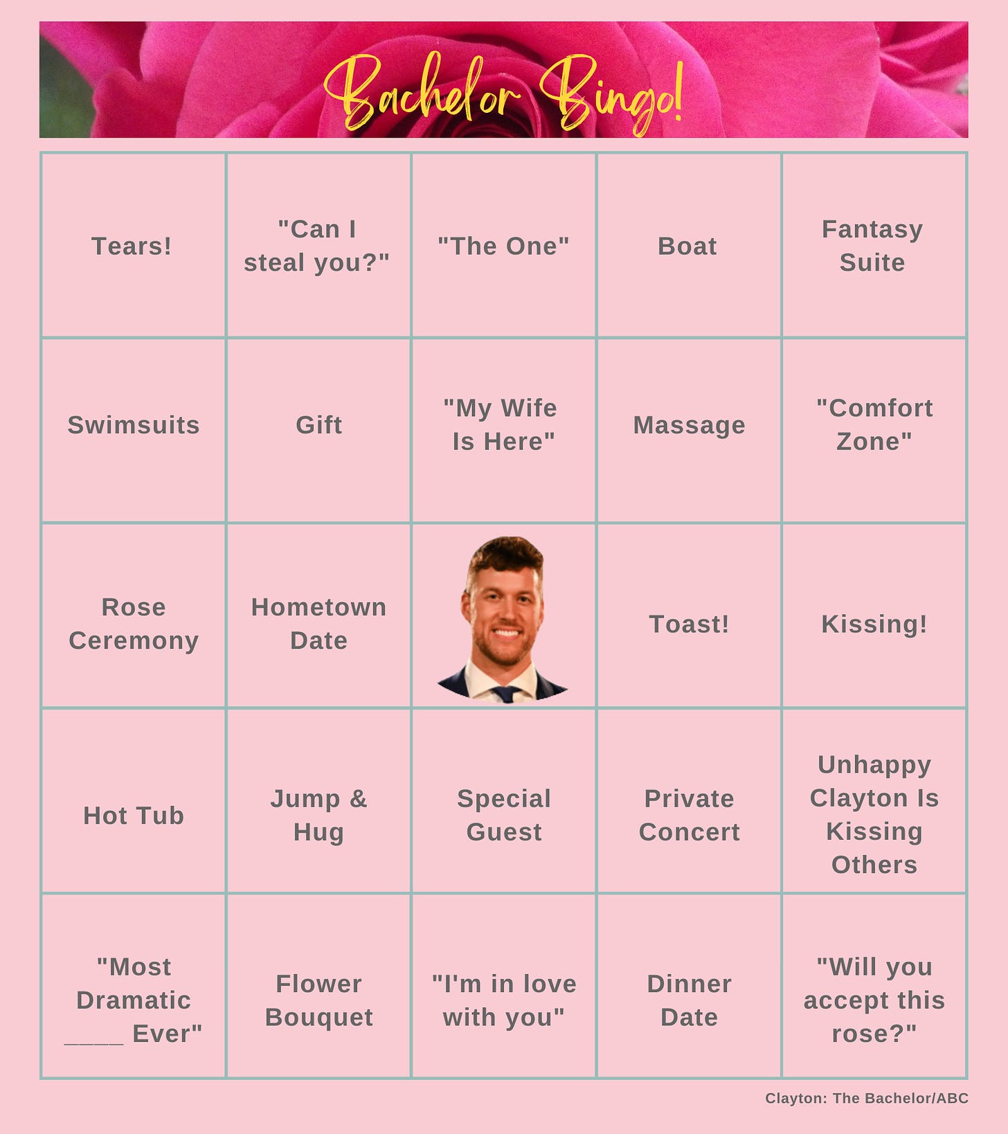 Bachelor Bingo Card #4