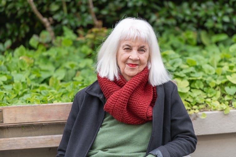 woman sitting outside