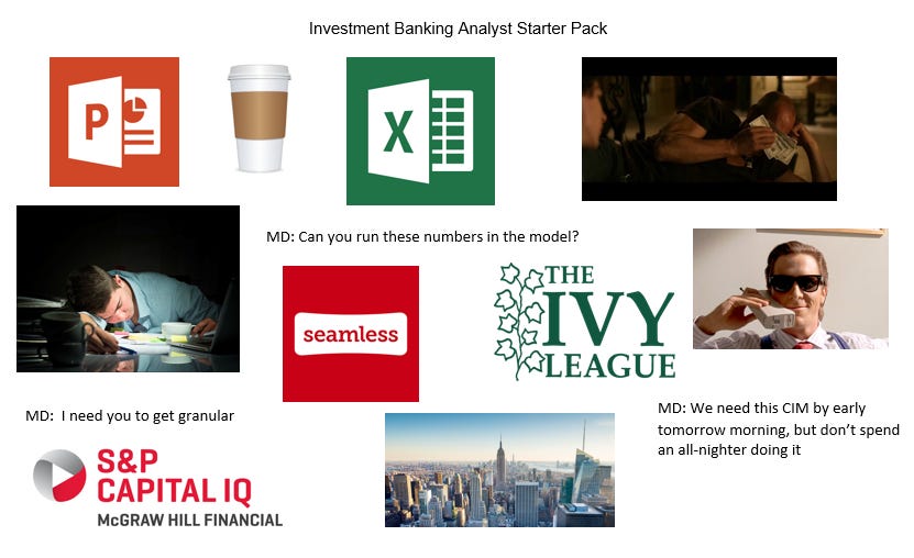 Investment Banking Analyst Starter Pack : starterpacks