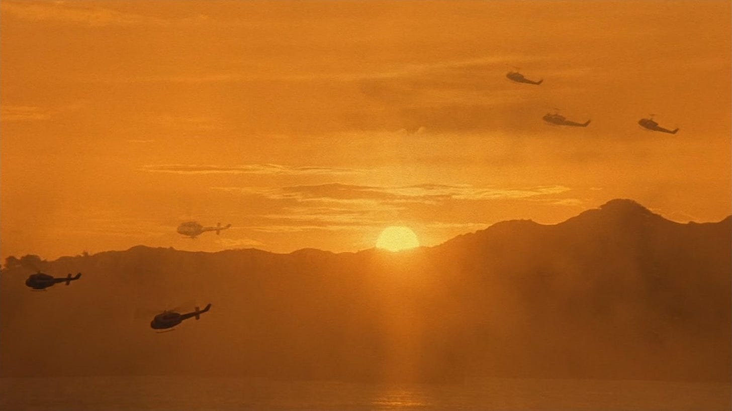 A sunset in Apocalypse Now