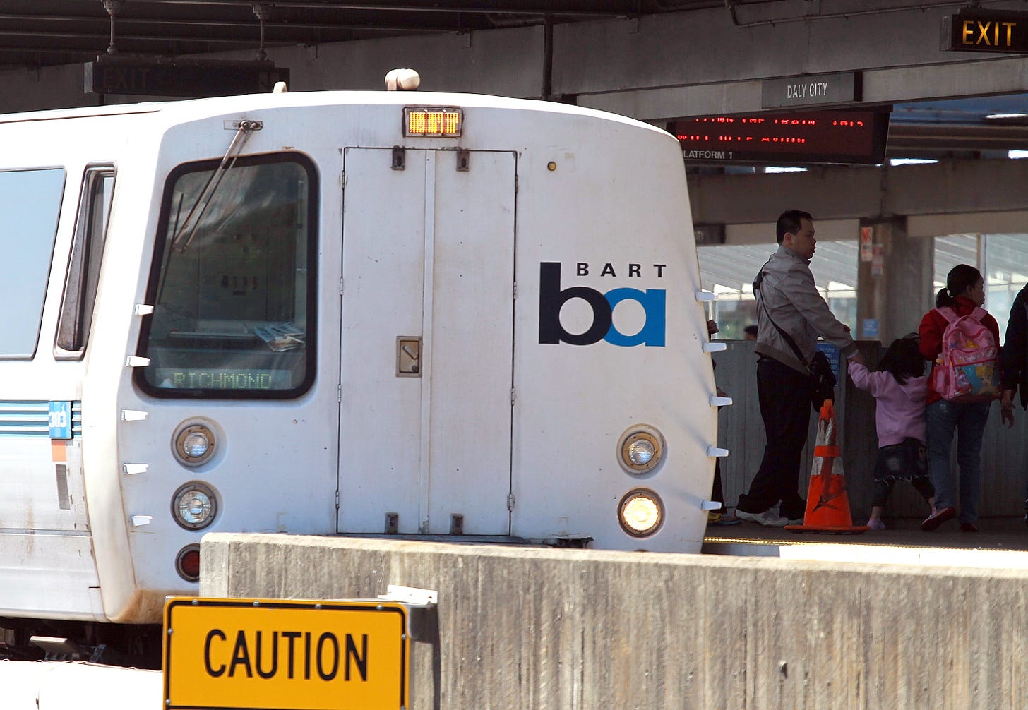 A Bart train in SF