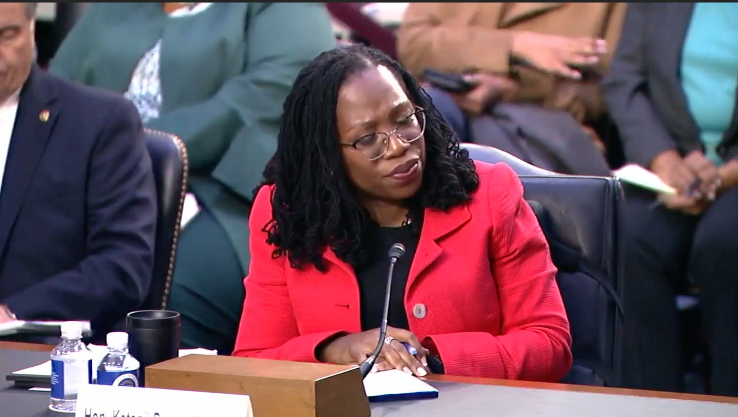 Judge Ketanji Brown Jackson during her confirmation hearing before the Senate Judiciary Committee.