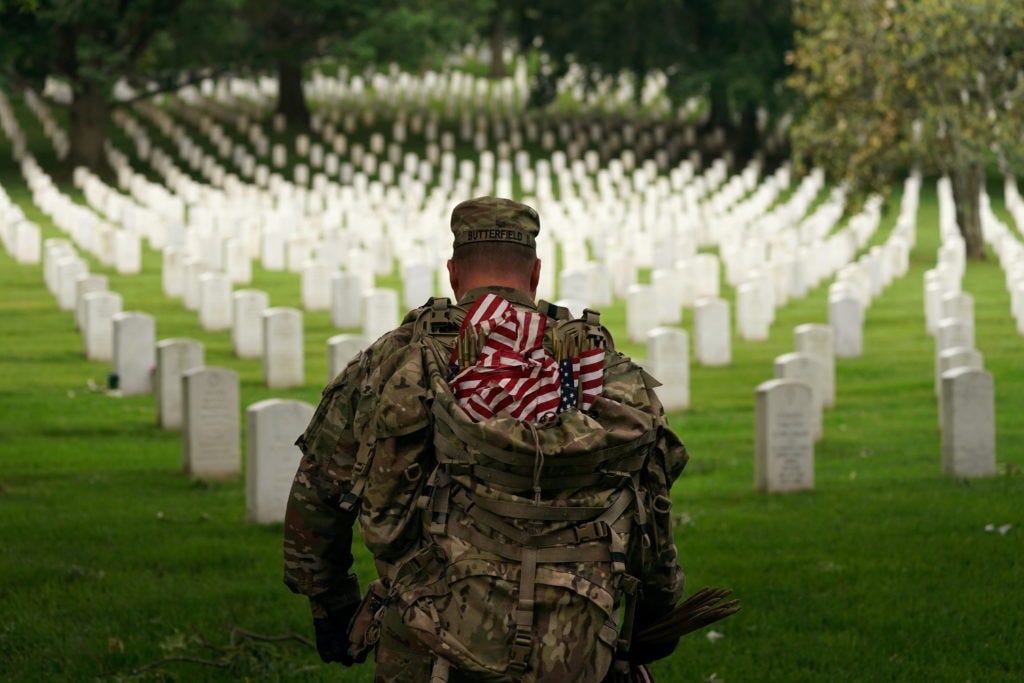 Flags-in ceremony at Arlington National Cemetery