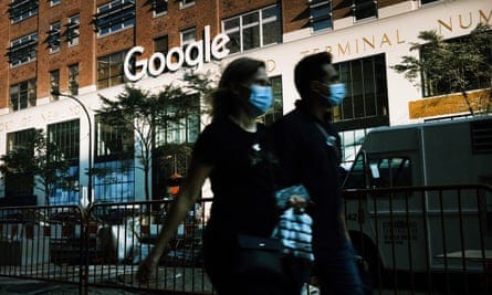 Google’s offices in downtown Manhattan. The Justice Department and 11 states Tuesday filed an antitrust case against Google. 