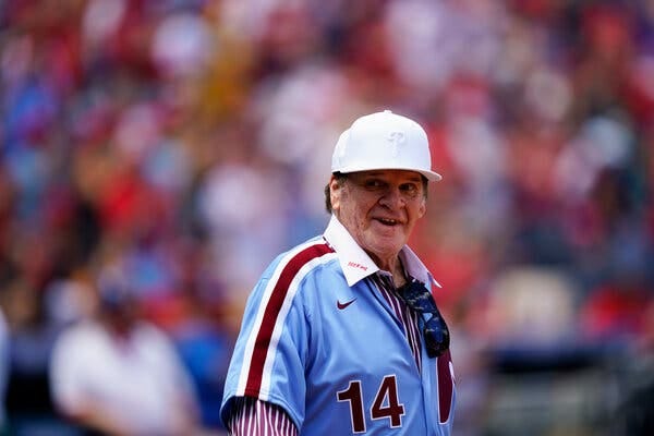 Pete Rose was at Citizens Bank Park in Philadelphia on Sunday to participate in an alumni event with the Phillies.
