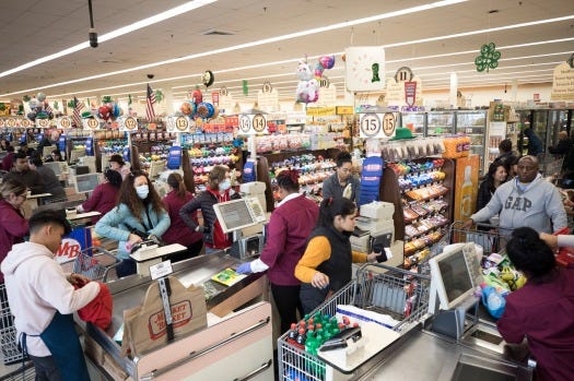 SOMERVILLE, MA: March 14, 2020: As Coronavirus fears continue to grow, crowds stock up at the Market Basket in Somerville, Massachusetts. (Staff photo by Nicolaus Czarnecki/MediaNews Group/Boston Herald)