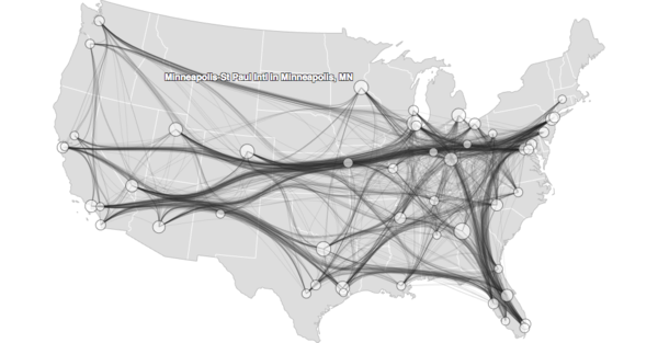 Flight Paths Edge Bundling