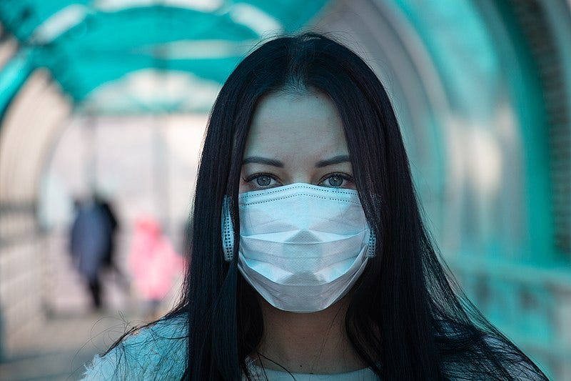 File:COVID-19 (Coronavirus) Girl in mask.jpg