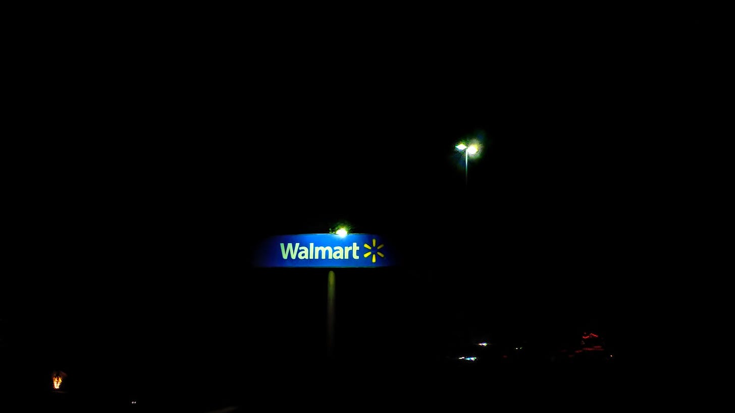 Walmart sign at night