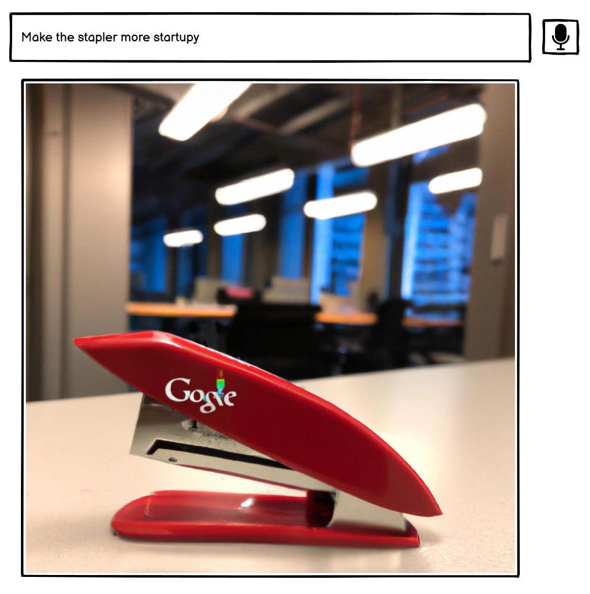 A red stapler on a table

Description automatically generated with medium confidence