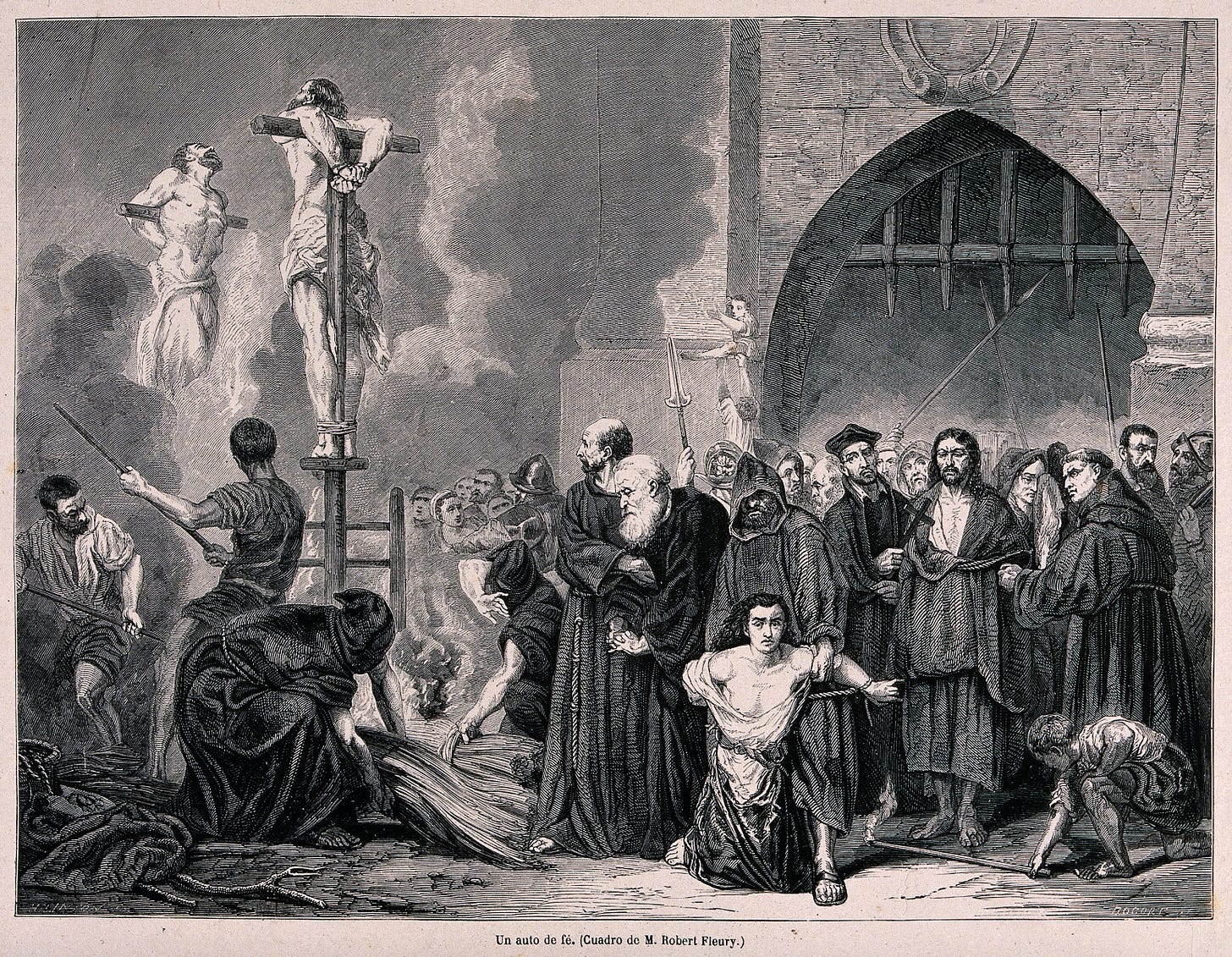 V0041892 An auto-da-fé of the Spanish Inquisition and the execution o