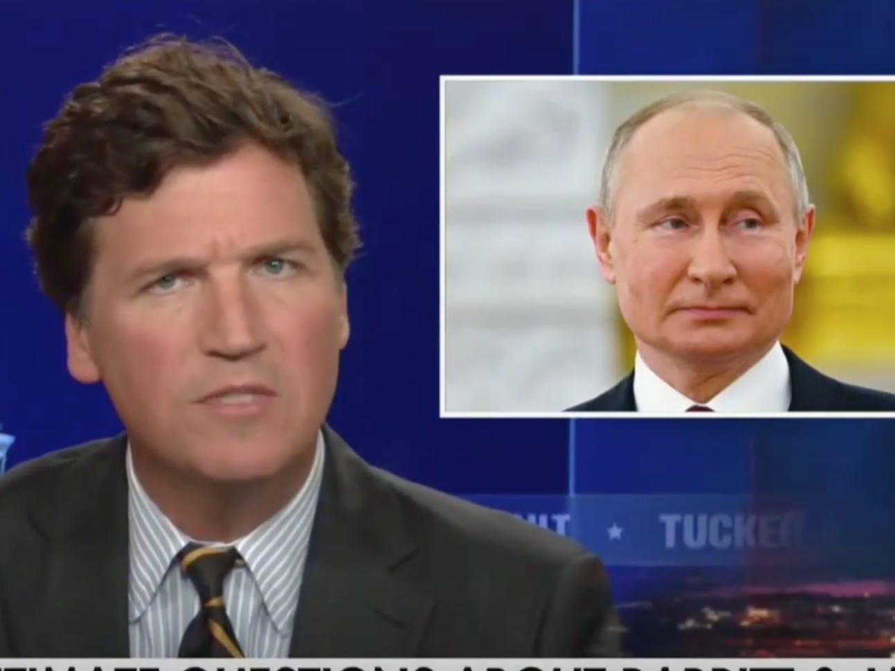 Tucker Carlson said Putin was asking &#39;fair questions&#39; about Ashli Babbitt&#39;s  killing at the Capitol riot