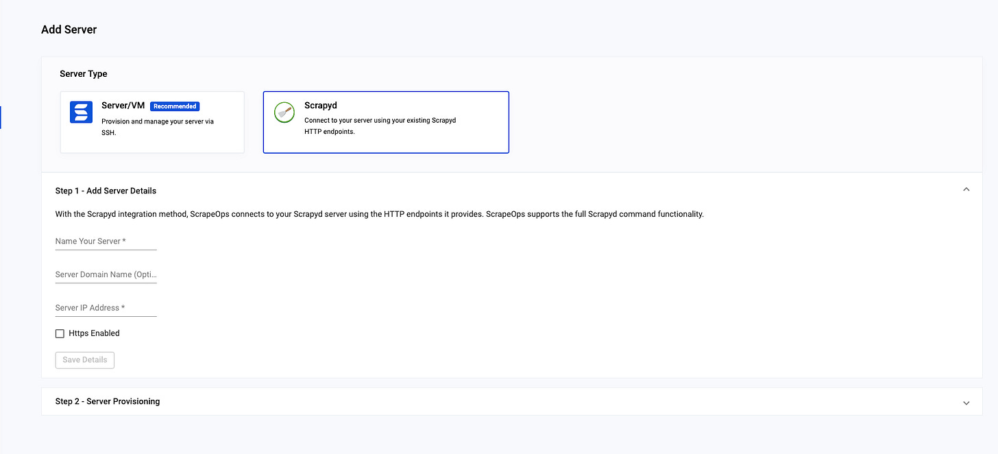 Scrapeops servers managing