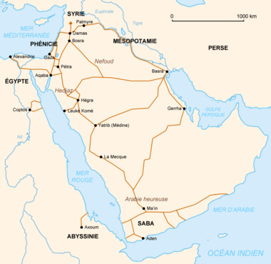 Nabataean trade routes in Pre-Islamic Arabia