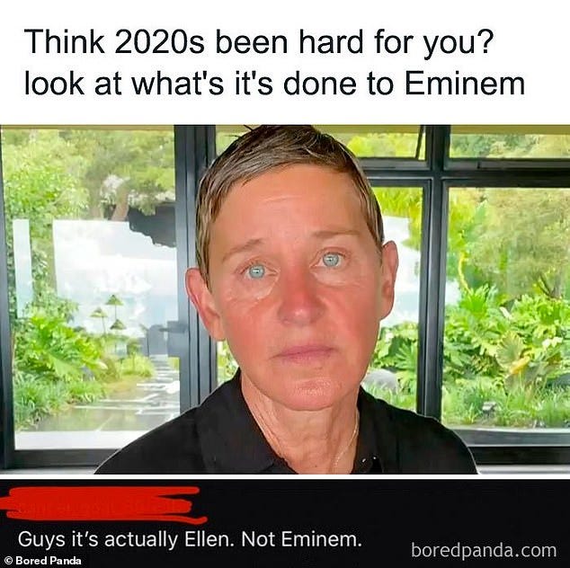 This person completely missed the obvious joke after this person shared a picture of Ellen DeGeneres passing it as one of Eminem