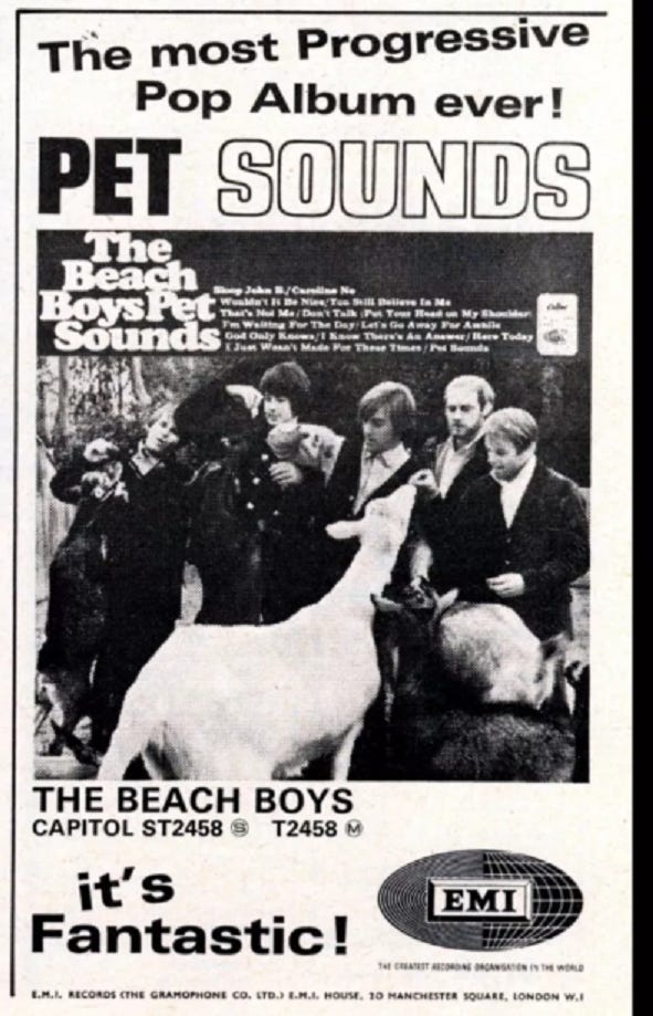 Beach Boys~Pet Sounds~Disc & Music Echo Advert~July 2nd 1966 | ビーチボーイズ,  ボーイズ, ビーチ