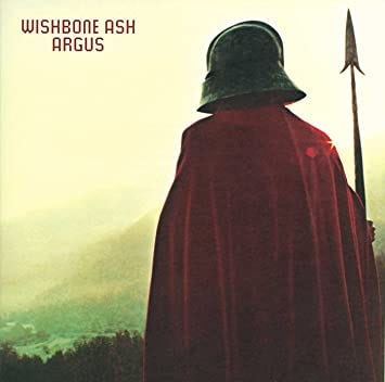 Soldat, casque, lance, montagne, Moyen Age, pochette de disque, Angleterre, Wishbine Ash