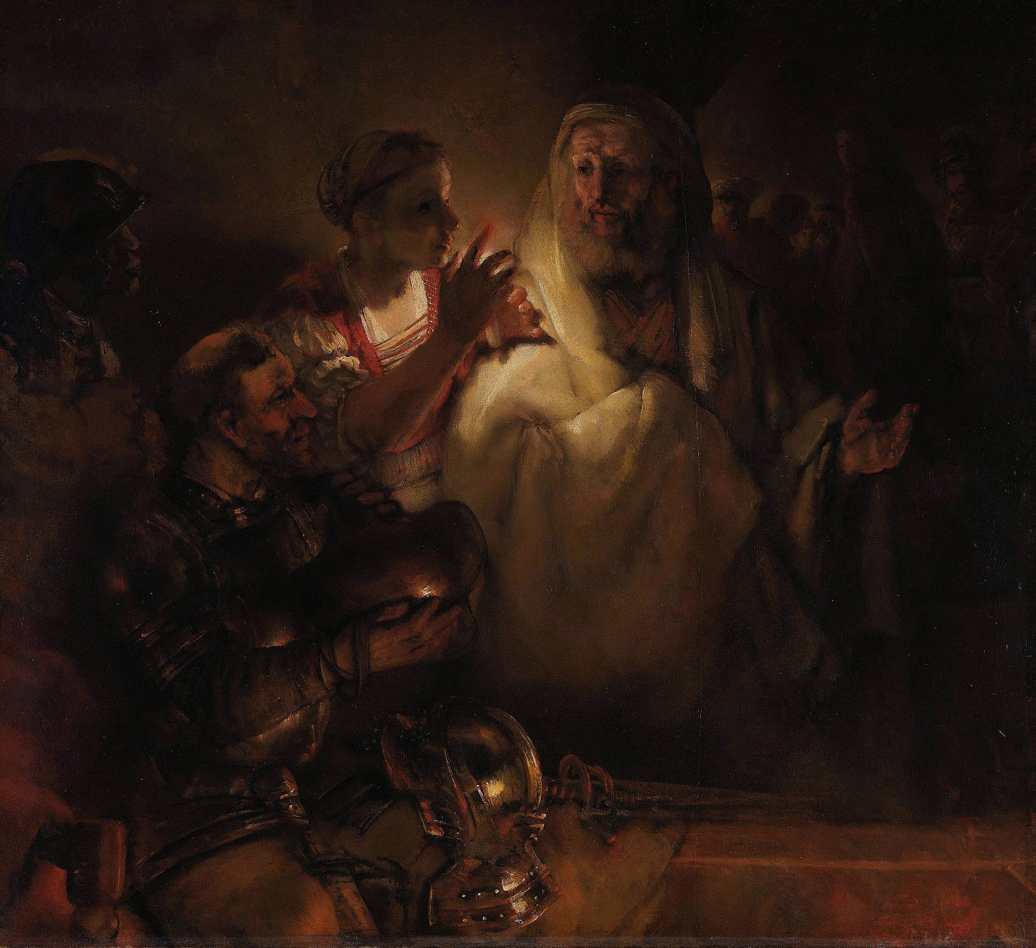 The Denial of St Peter (1660) by Rembrandt van Rijn
