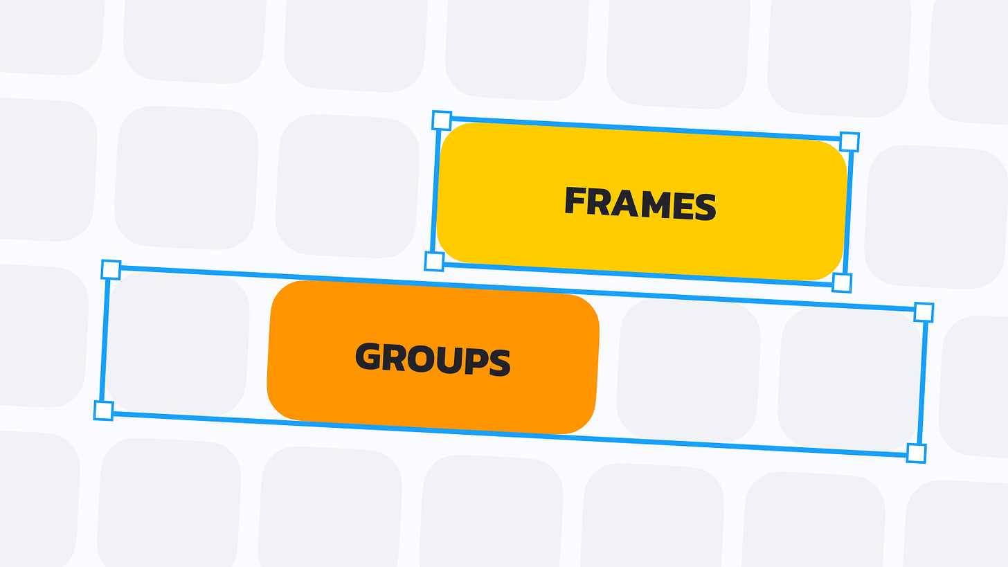 A frames vs. groups illustration using blocks.