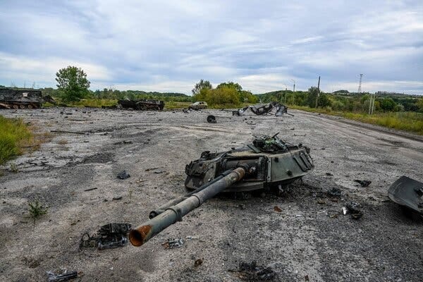 The scene in the Kharkiv region this weekend after Russian forces retreated.