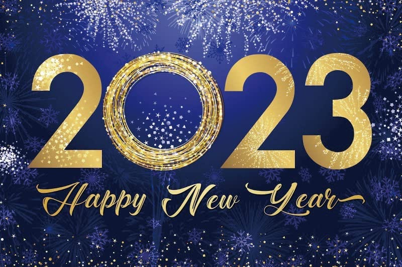 Amazon.com : CSFOTO 6x4ft Happy New Year 2023 Backdrop Golden 2023 Numbers  Fireworks Blue Background for Photography Christmas Eve Xmas New Year Home  Holiday Family Photo Props : Electronics