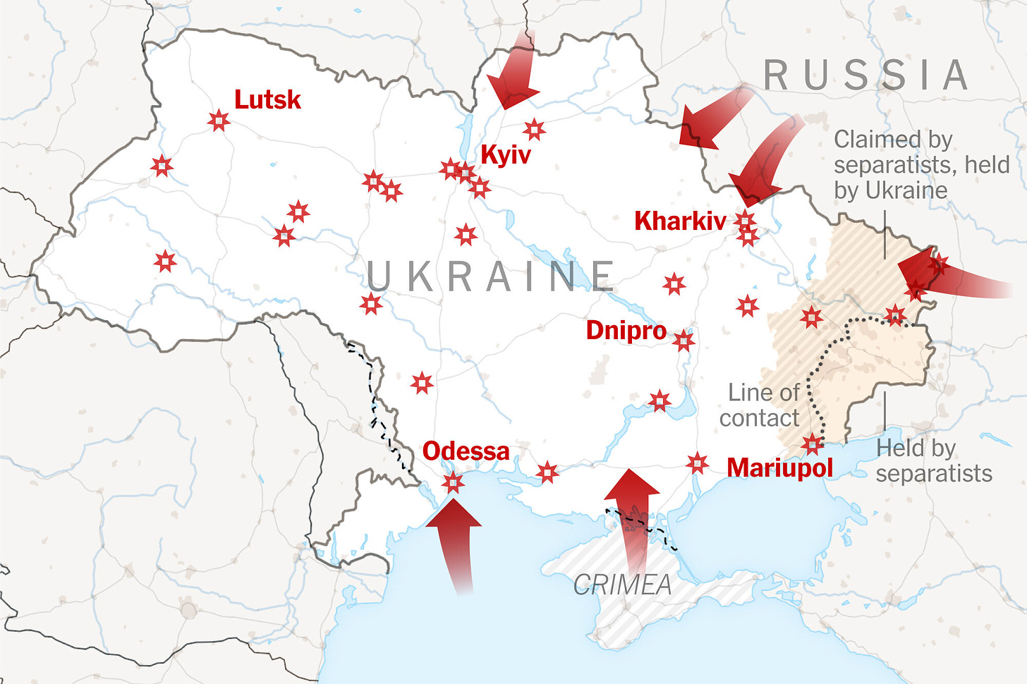 Maps: Tracking the Russian Invasion of Ukraine - The New York Times