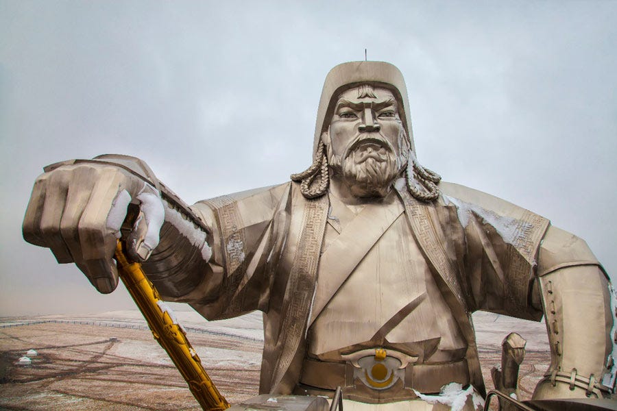 Genghis Khan Equestrian Statue, Tsonjin Boldog, Mongolia. Source: Guy Bryant / Adobe Stock