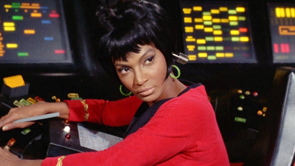 Nichelle Nichols as Lt. Uhura on Star Trek: The Original Series