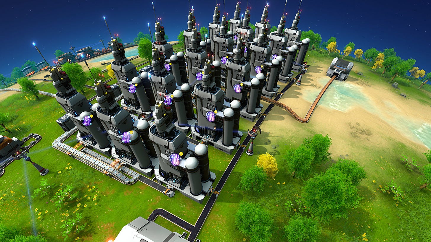 screenshot of a factory in dyson sphere program the game