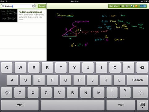 Khan Academy para iPad