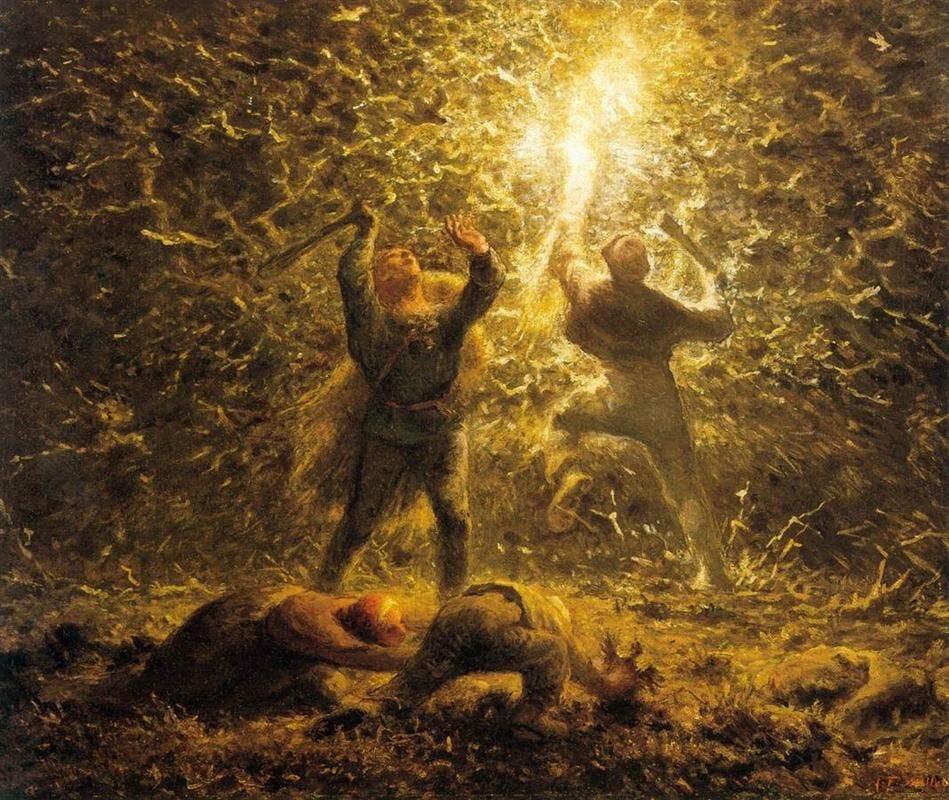 Hunting Birds at Night, 1874 by Jean-Francois Millet. Realism ...