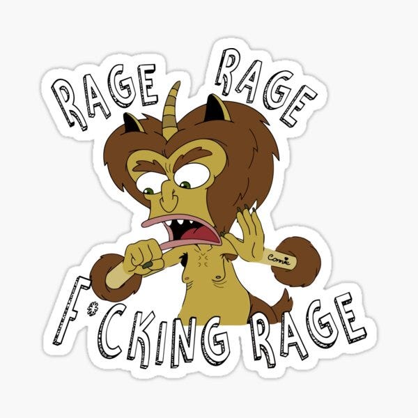 Big Mouth Maury Rage Angry" Sticker for Sale by lorberaudrey | Redbubble