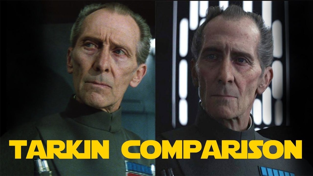 CGI Tarkin vs Real Tarkin | Comparison - YouTube