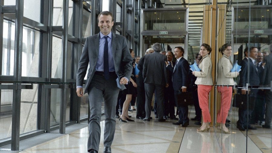 Emmanuel Macron en 2015 à Bercy, lorsqu'il était ministre de l'Économie. M. Medina / AFP