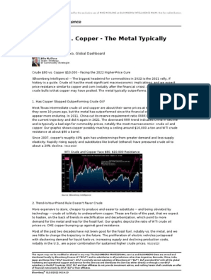 Crude Oil vs. Copper - The Metal Typically Wins