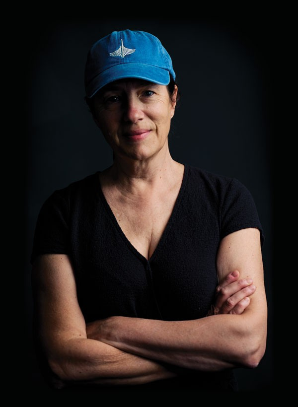 Portrait of Heather Cox Richardson with favorite hat