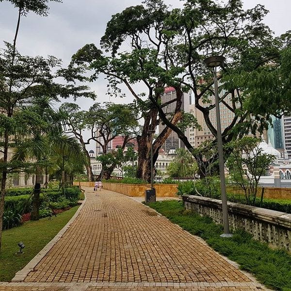 Walkway along the "River of Life", Kuala Lumpur - Malaysia.