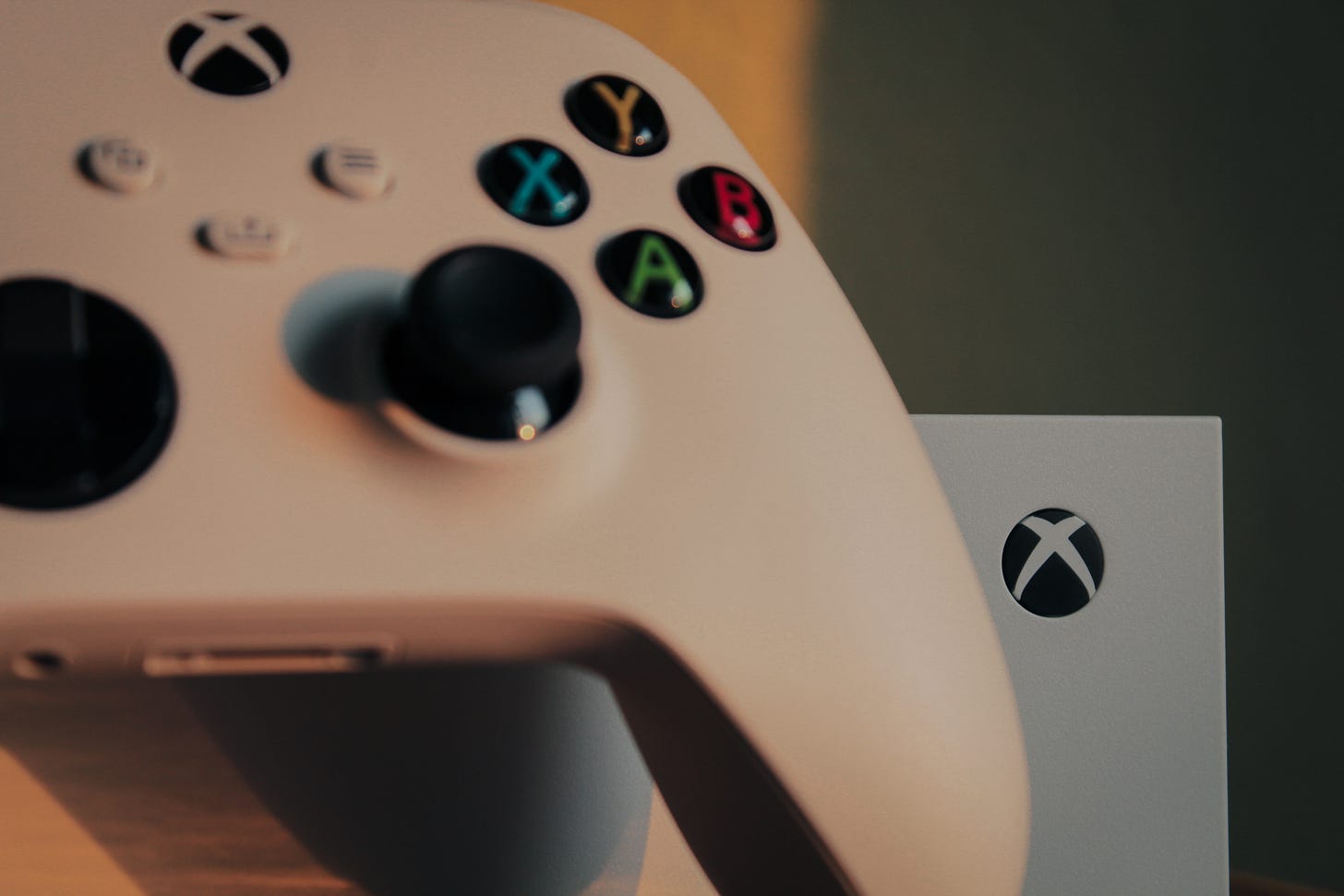 An Xbox controller close up.