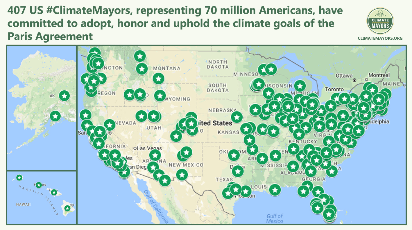 407 US Climate Mayors commit to adopt, honor and uphold Paris Climate  Agreement goals | by Climate Mayors | Medium